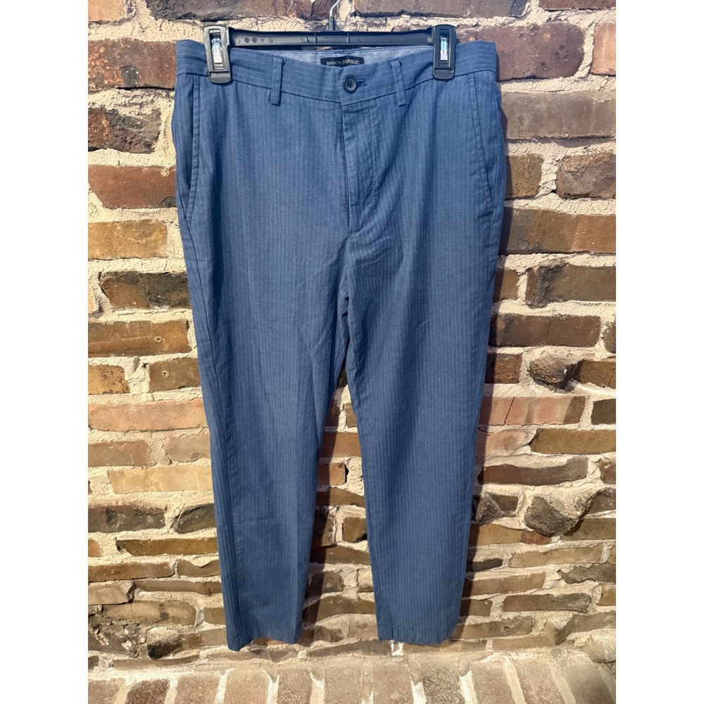 Banana Republic Slim Fit Pants Mens 30x32 Blue Herringbone Preppy Trousers
